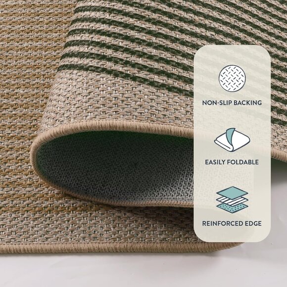 New Modern Rainbow Easy Jute Rug, 2x8 Hallway Runner Washable Rugs for Entryway - Picture 4 of 7